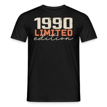 Jahrgang 1990 | Vintage, 1990er Jahre, Retro-Jubiläum - Männer T-Shirt - Schwarz - Vorne - AI Model Male 178 light (178cm)