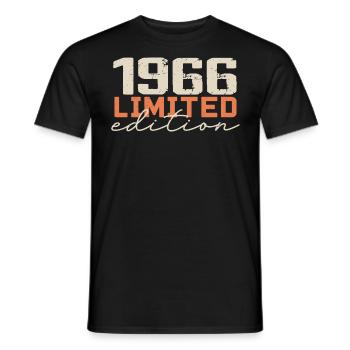 Né en 1966 | Vintage 1966 Anniversaire Rétro - T-shirt homme - noir - Devant - AI Model Male 178 light (178cm)