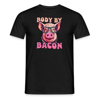 Bacon Body By Bacon - Men's T-Shirt - black - Front - AI Model Male 178 light (178cm)