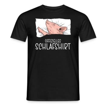 Offizielles Schlafshirt Schwein Schlafanzug - Männer T-Shirt - Schwarz - Vorne - AI Model Male 178 light (178cm)