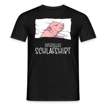 Offizielles Schlafshirt Schwein Schlafanzug - Männer T-Shirt - Schwarz - Vorne - AI Model Male 178 light (178cm)