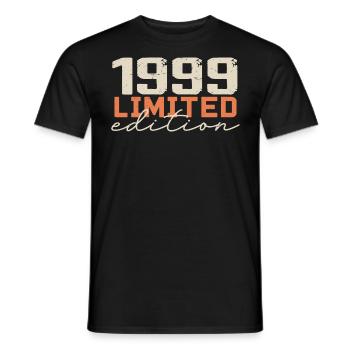 Né en 1999 | Vintage 1999 Anniversaire Rétro - T-shirt homme - noir - Devant - AI Model Male 178 light (178cm)