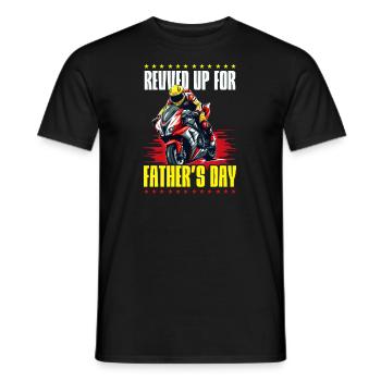 Motorbike Dad Revved Up For Fathers Day - Men's T-Shirt - black - Front - AI Model Male 178 light (178cm)