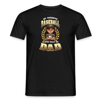 Baseball-Papa Lieblingsspieler nennt mich Papa - Männer T-Shirt - Schwarz - Vorne - AI Model Male 178 light (178cm)