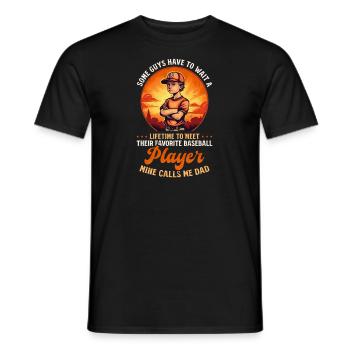 Baseball-Papa Lieblingsspieler nennt mich Papa - Männer T-Shirt - Schwarz - Vorne - AI Model Male 178 light (178cm)