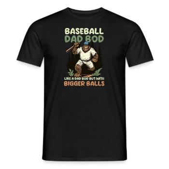 Baseball Papa Baseball Papa Bod Grosses Balles - T-shirt homme - noir - Devant - AI Model Male 178 light (178cm)