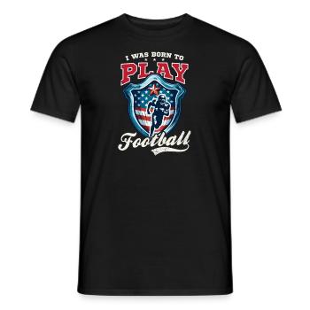 4. Juli Fußball geboren, um Fußball zu spielen - Männer T-Shirt - Schwarz - Vorne - AI Model Male 178 light (178cm)