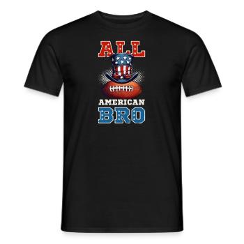 4. Juli Fußball All American Bro - Männer T-Shirt - Schwarz - Vorne - AI Model Male 178 light (178cm)