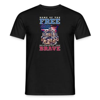 4 Juillet Football Maison De Libre Parce Que Courageux - T-shirt homme - noir - Devant - AI Model Male 178 light (178cm)