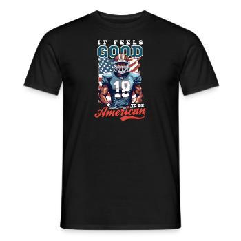 4 juillet Football Feels Good Be American - T-shirt homme - noir - Devant - AI Model Male 178 light (178cm)