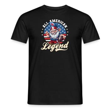 4. Juli Fußball All American Legend - Männer T-Shirt - Schwarz - Vorne - AI Model Male 178 light (178cm)