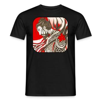 Stolzer Samurai Krieger - Männer T-Shirt - Schwarz - Vorne - AI Model Male 178 light (178cm)