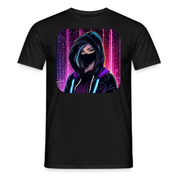 Fille cyberpunk cool VIII - T-shirt homme - noir - Devant - AI Model Male 178 light (178cm)