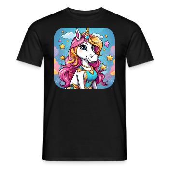 licorne drôle - T-shirt homme - noir - Devant - AI Model Male 178 light (178cm)