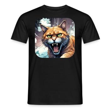 Wild Cat - Men's T-Shirt - black - Front - AI Model Male 178 light (178cm)