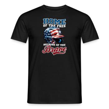 4. Juli Baseball Home Of Free Weil Mutig - Männer T-Shirt - Schwarz - Vorne - AI Model Male 178 light (178cm)
