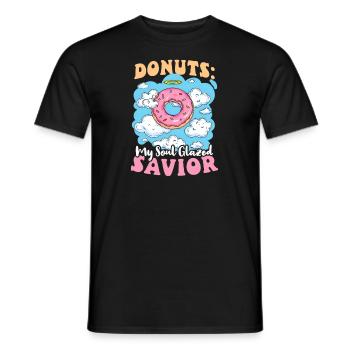 Donut Lover Donuts : Le Sauveur glacé de mon âme - T-shirt homme - noir - Devant - AI Model Male 178 light (178cm)