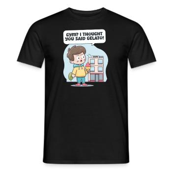 Eisliebhaber-Fitnessstudio? Ich dachte, du hättest Gelato gesagt! - Männer T-Shirt - Schwarz - Vorne - AI Model Male 178 light (178cm)