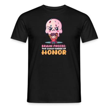 Amateur de crème glacée Brain Freeze Chilly Badge d’honneur - T-shirt homme - noir - Devant - AI Model Male 178 light (178cm)