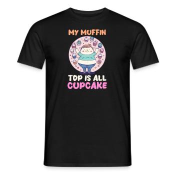 Cupcake Lover My Muffin Top is All Cupcake - T-shirt homme - noir - Devant - AI Model Male 178 light (178cm)
