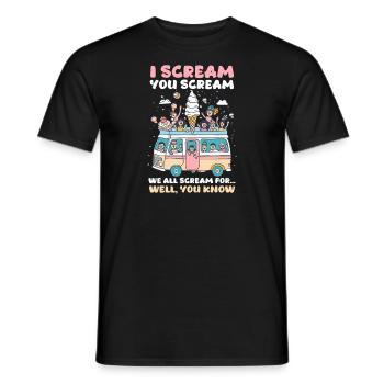 Eisliebhaber, nach dem wir alle schreien... Nun, du weißt schon - Männer T-Shirt - Schwarz - Vorne - AI Model Male 178 light (178cm)