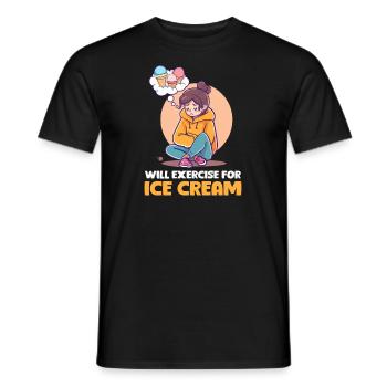 L’amateur de crème glacée fera de l’exercice pour la crème glacée - T-shirt homme - noir - Devant - AI Model Male 178 light (178cm)