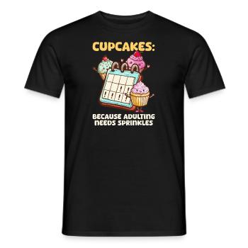 Cupcake-Liebhaber, weil das Erwachsenwerden braucht - Männer T-Shirt - Schwarz - Vorne - AI Model Male 178 light (178cm)