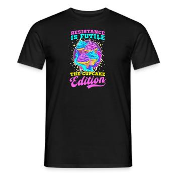 La résistance des amateurs de cupcakes est futile - T-shirt homme - noir - Devant - AI Model Male 178 light (178cm)