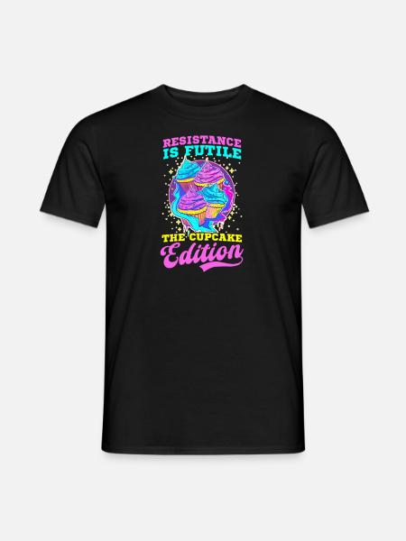 Der Widerstand der Cupcake-Liebhaber ist zwecklos - Männer T-Shirt - Schwarz