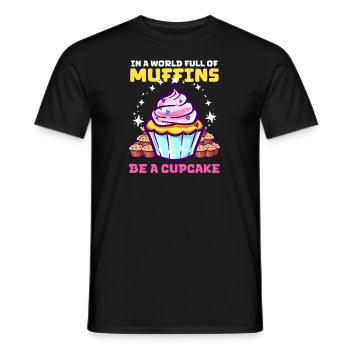 Amateur de cupcakes dans un monde plein de muffins, soyez cupcake - T-shirt homme - noir - Devant - AI Model Male 178 light (178cm)