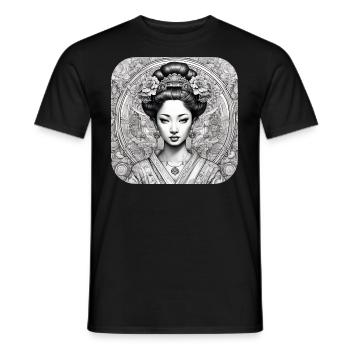 Anmutige Geisha - Männer T-Shirt - Schwarz - Vorne - AI Model Male 178 light (178cm)