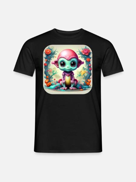 Cute Science Fiction Alien - Men's T-Shirt - black