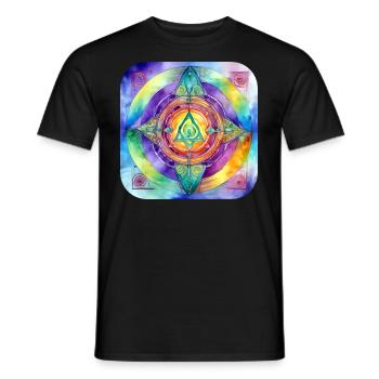 Symbole aux couleurs vives - T-shirt homme - noir - Devant - AI Model Male 178 light (178cm)
