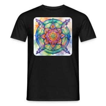 Symbole aux couleurs vives - T-shirt homme - noir - Devant - AI Model Male 178 light (178cm)