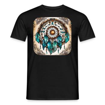 Spiritueller Traumfänger - Männer T-Shirt - Schwarz - Vorne - AI Model Male 178 light (178cm)