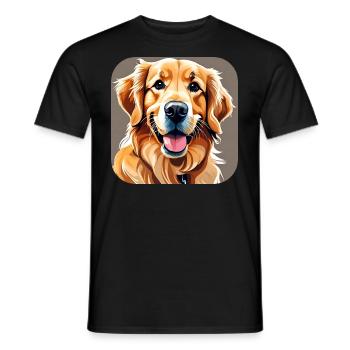 Niedlicher Golden Retriever Hund - Männer T-Shirt - Schwarz - Vorne - AI Model Male 178 light (178cm)