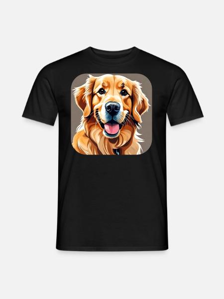Cute Golden Retriever Dog - Men's T-Shirt - black