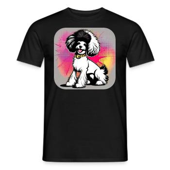 Cute Punk Poodle - Men's T-Shirt - black - Front - AI Model Male 178 light (178cm)