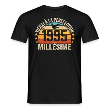 Jahrgang 1995 Retro 1995 Geburtstagsgeschenk - Männer T-Shirt - Schwarz - Vorne - AI Model Male 178 light (178cm)