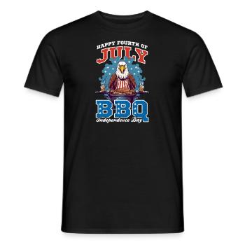 4th Of July BBQ Happy BBQ - Men's T-Shirt - black - Front - AI Model Male 178 light (178cm)