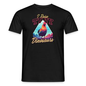 Chicken Farmer Raise Tiny Dinosaurs - Men's T-Shirt - black - Front - AI Model Male 178 light (178cm)
