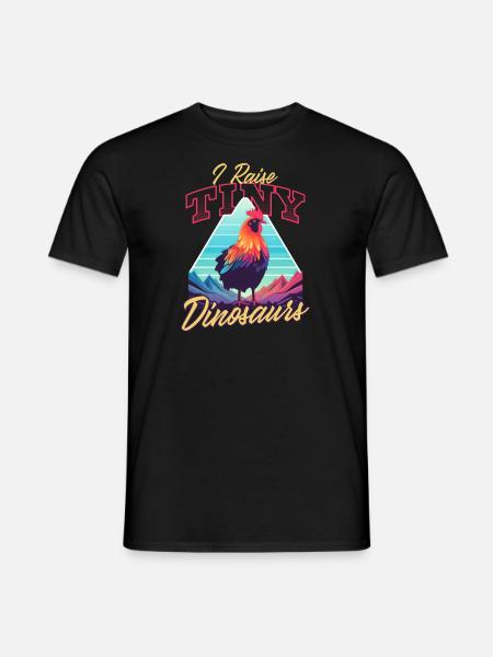 Chicken Farmer Raise Tiny Dinosaurs - Men's T-Shirt - black