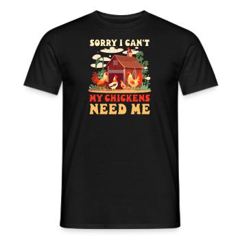 Éleveur de poulets Je ne peux pas Les poulets ont besoin de moi - T-shirt homme - noir - Devant - AI Model Male 178 light (178cm)
