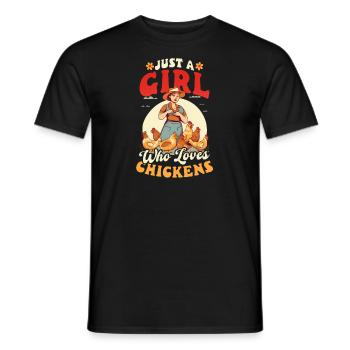 Fille de fermier de poulet aime les poulets - T-shirt homme - noir - Devant - AI Model Male 178 light (178cm)