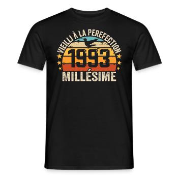 Jahrgang 1993 Retro Geburtstagsgeschenk 1993 - Männer T-Shirt - Schwarz - Vorne - AI Model Male 178 light (178cm)