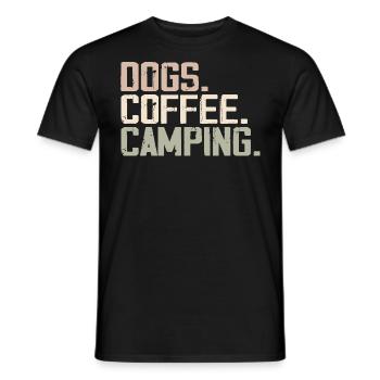 Dogs Coffee Camping Funny Campers - T-shirt homme - noir - Devant - AI Model Male 178 light (178cm)