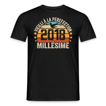 Jahrgang 2018 Retro Geburtstagsgeschenk 2018 - Männer T-Shirt - Schwarz - Vorne - AI Model Male 178 light (178cm)