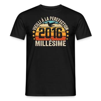 Millésime 2016 Cadeau D’anniversaire Rétro 2016 - T-shirt homme - noir - Devant - AI Model Male 178 light (178cm)