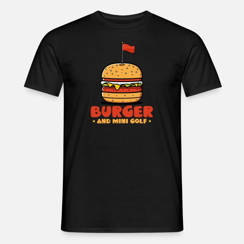 Burger und Minigolf - Männer T-Shirt - Schwarz