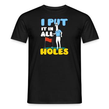 Minigolf I Put It In All Holes - Men's T-Shirt - black - Front - AI Model Male 178 light (178cm)